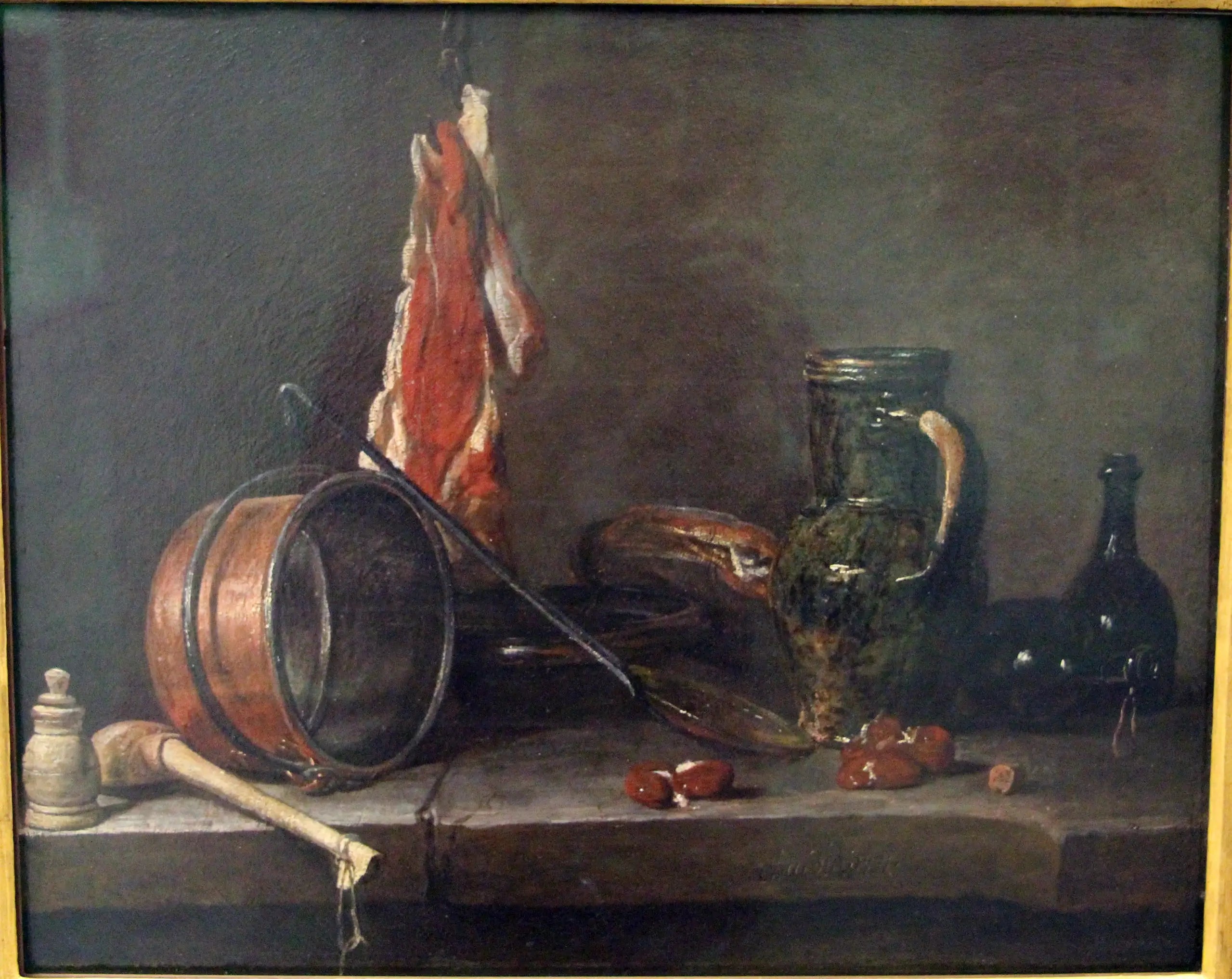 Menu de gras et Ustensiles de cuisine - Jean Siméon Chardin - Alpha Reproduction