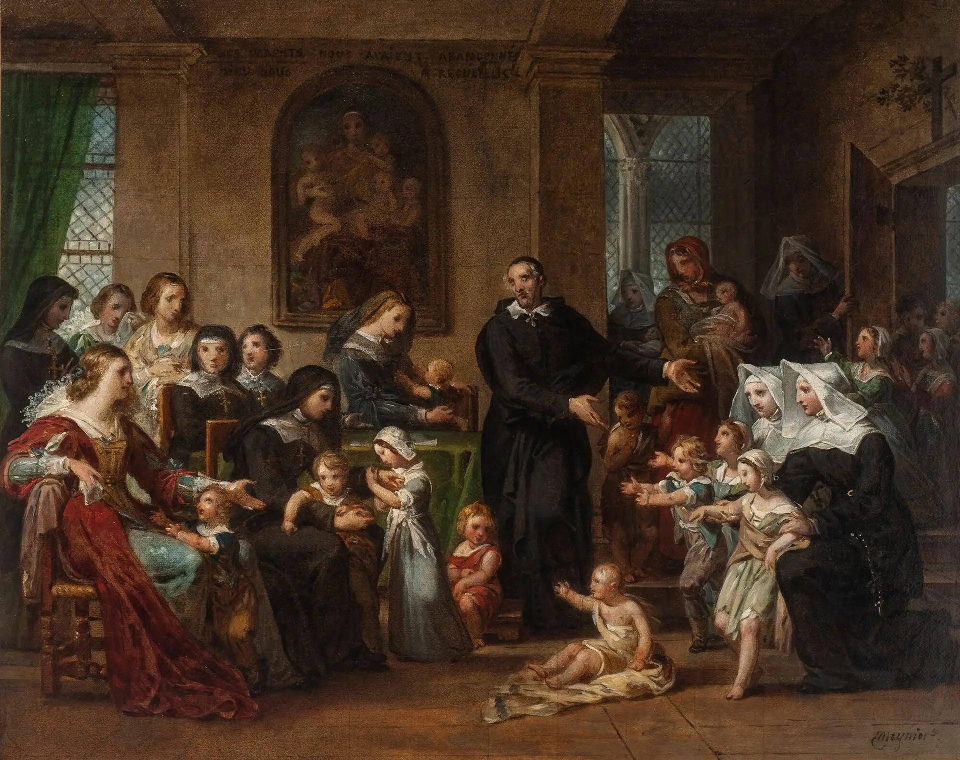 Saint Vincent de Paul prêchant la charité aux femmes de la cour de Louis XIII - Charles Meynier - Alpha Reproduction