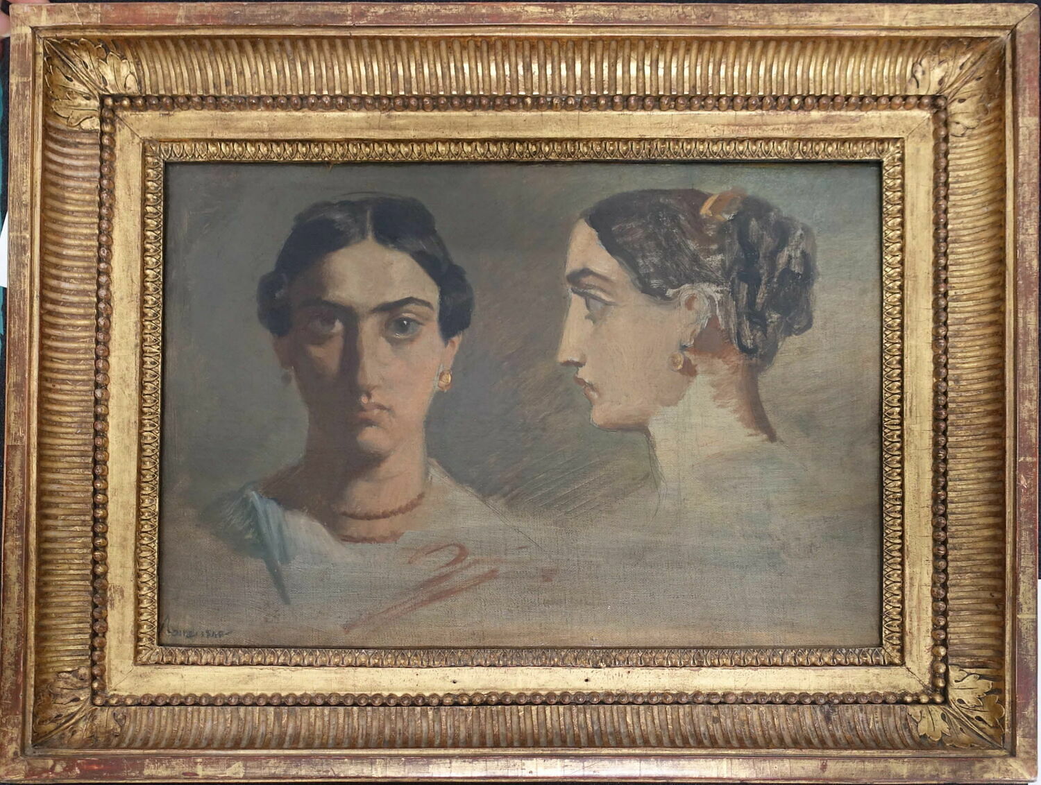 Double étude de tête de femme italienne (face et profil) - Théodore Chassériau - Alpha Reproduction