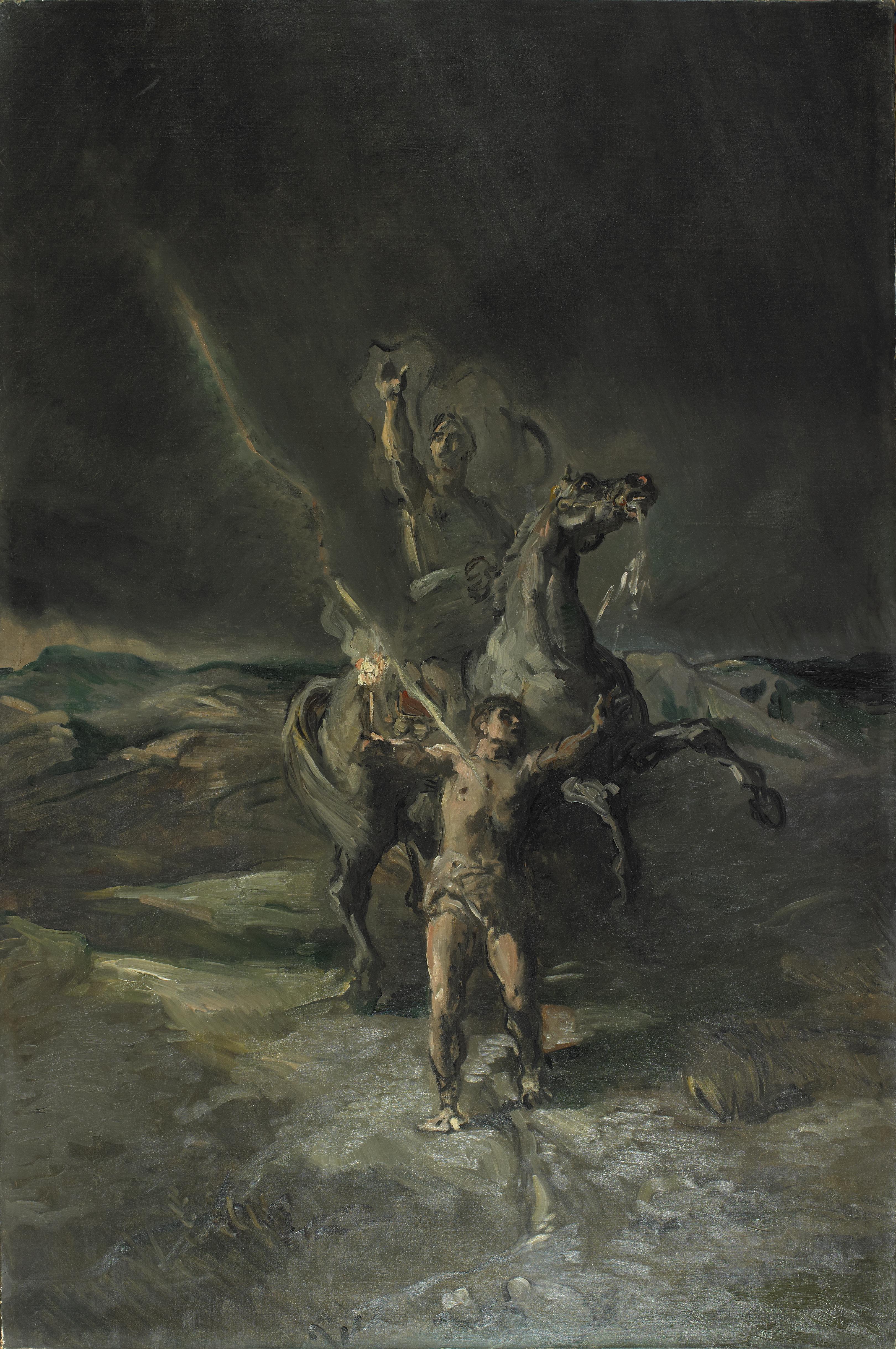 Empereur romain à cheval et son esclave frappé par la foudre - Théodore Chassériau - Alpha Reproduction