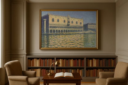 🌅 Il Palazzo ducale Claude Monet (1908) – Versione luminosa con riflessi dorati