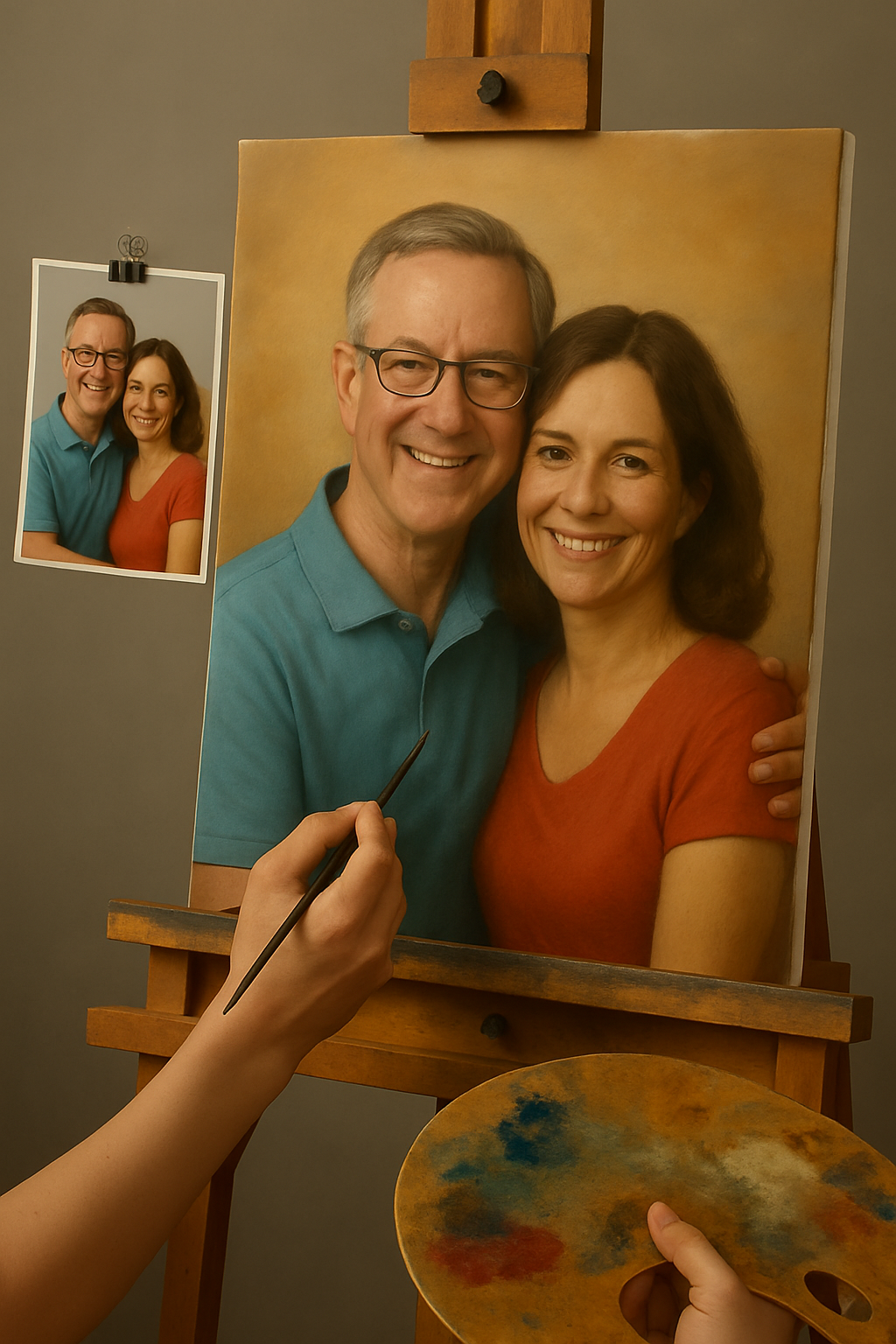 💑 Quadro personalizzato coppia – Pittura a olio unica ed emozionale