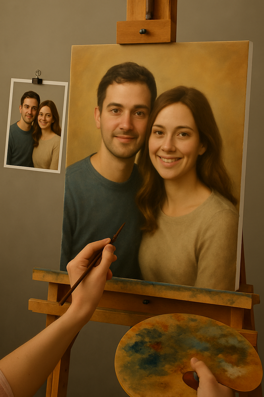 💑 Quadro di Coppia Personalizzabile – Pittura a Olio Unica ed Emozionale
