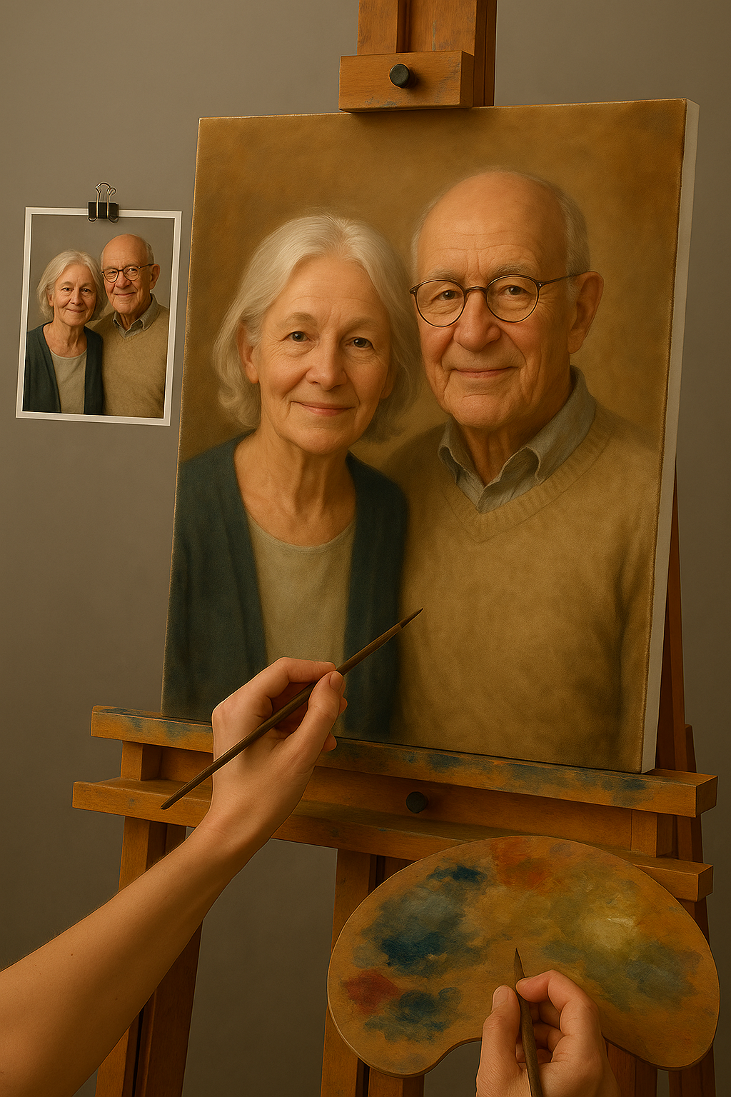 💑 Quadro personalizzato coppia – Pittura a olio unica ed emozionale