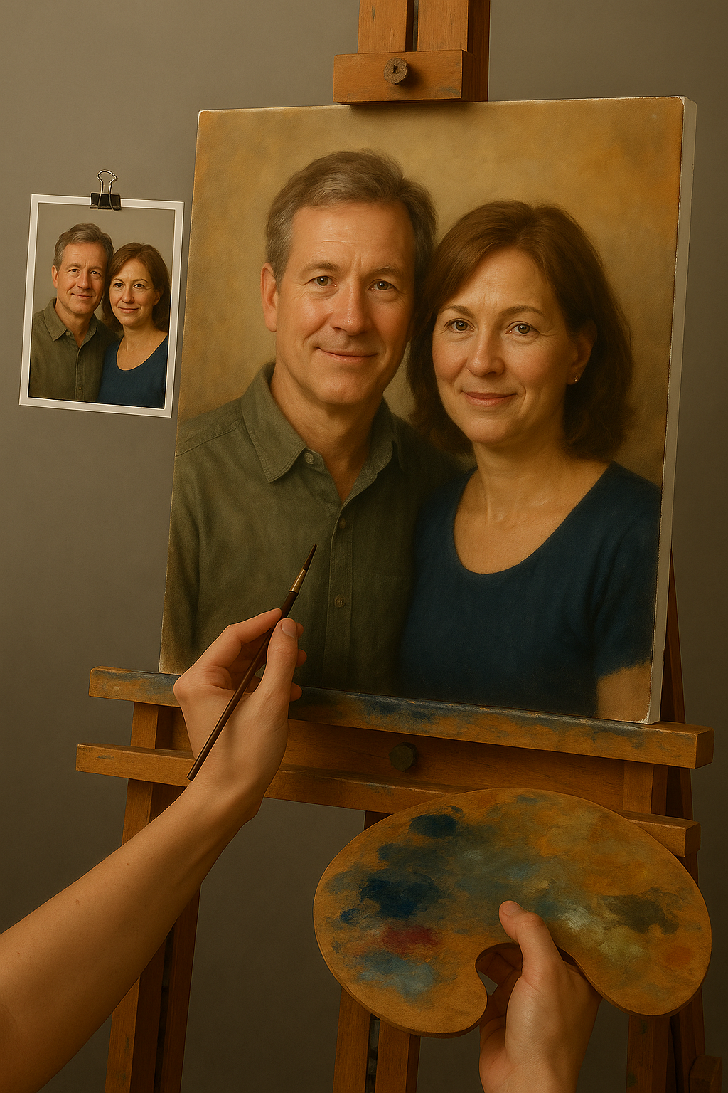 💑 Quadro personalizzato coppia – Pittura a olio unica ed emozionale