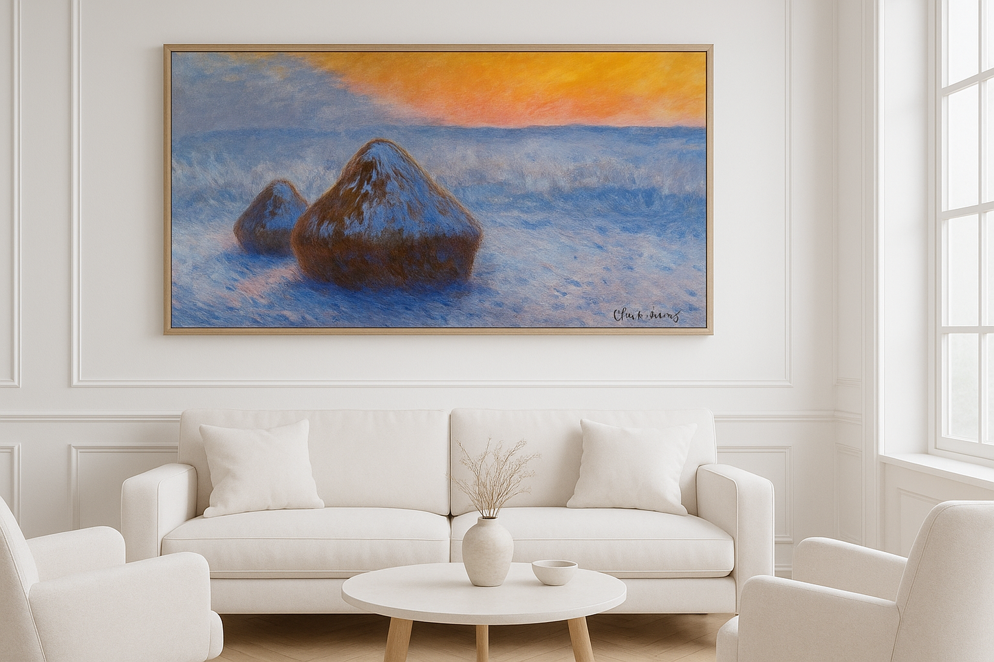 « Macine, effetto neve al crepuscolo » – Claude Monet (1891)