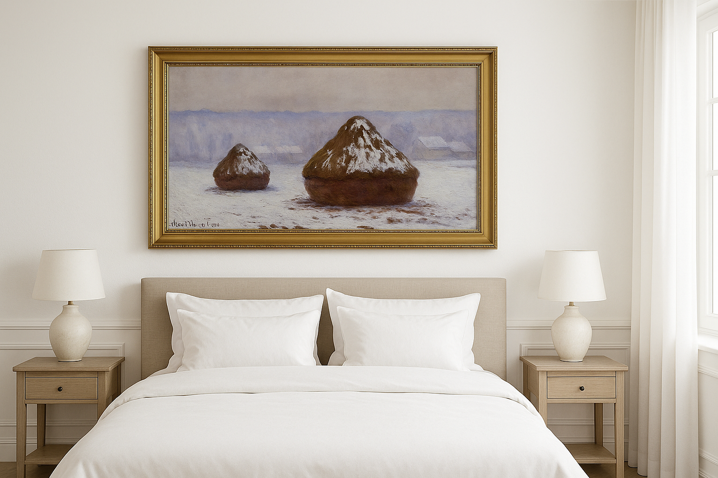 Meules, effetto neve di Claude Monet