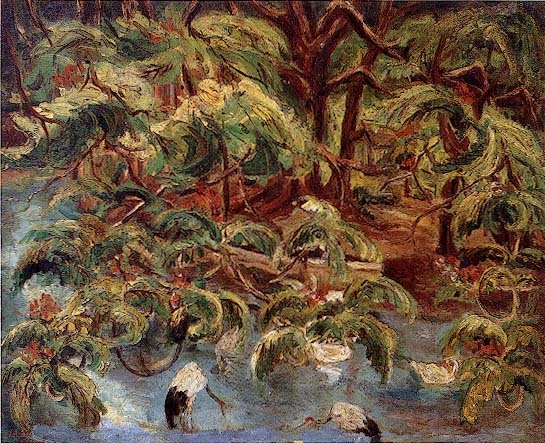 Parc de Chiayi, Chen Cheng-po, 1937, huile sur toile