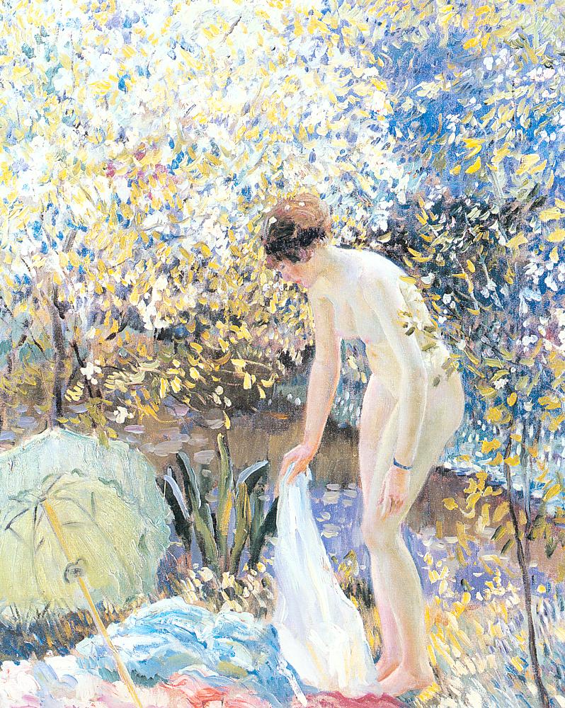 Cerisiers en fleurs, peinture de Frederick Carl Frieseke