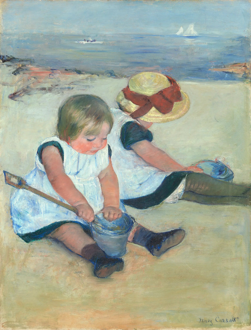 Bambini che giocano sulla spiaggia - Mary Cassatt
