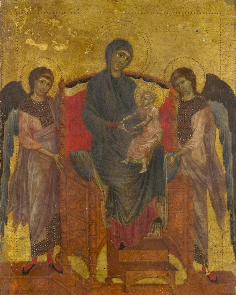 Vergine con Bambino trionfante e circondata da due angeli - Cimabue