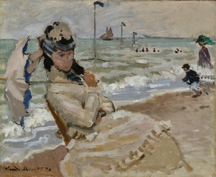 Reproduction du tableau « Camille sur la plage de Trouville - Claude Monet » par Alpha Reproduction en peinture à l’huile