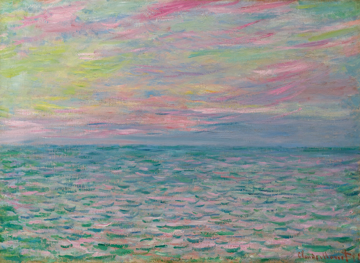 🌅 Tramonto a Pourville, mare aperto – Claude Monet (1882)