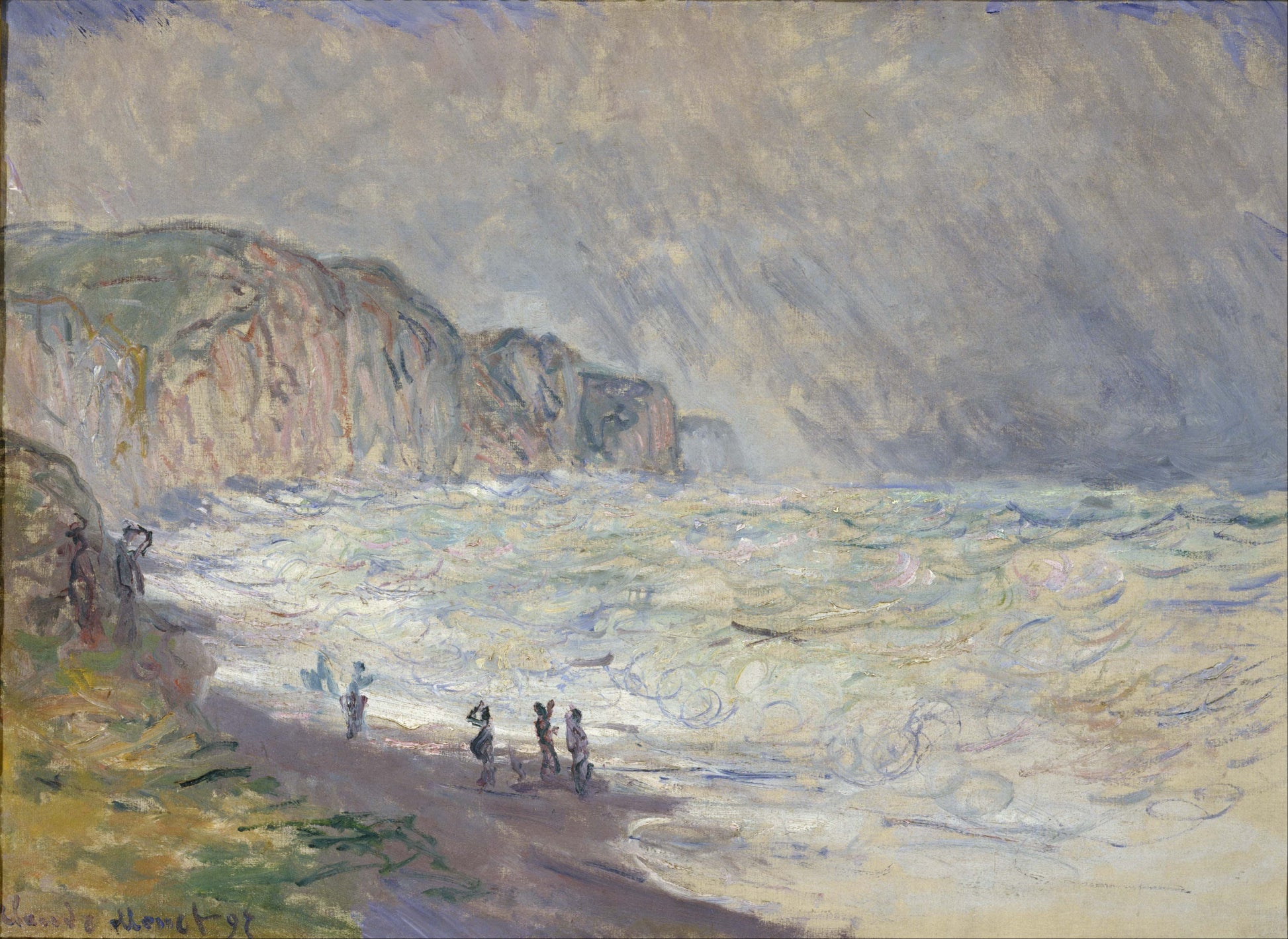 Reproduction du tableau « Mer agitée à Pourville - Claude Monet » par Alpha Reproduction en peinture à l’huile