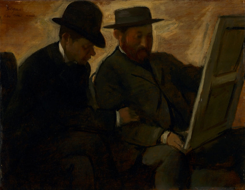 Paul Lafond e Alphonse Cherfils che esaminano un dipinto - Edgar Degas
