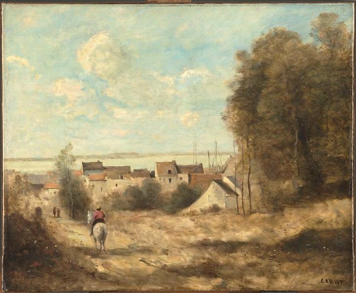 Entrée du village - Jean-Baptiste Camille Corot