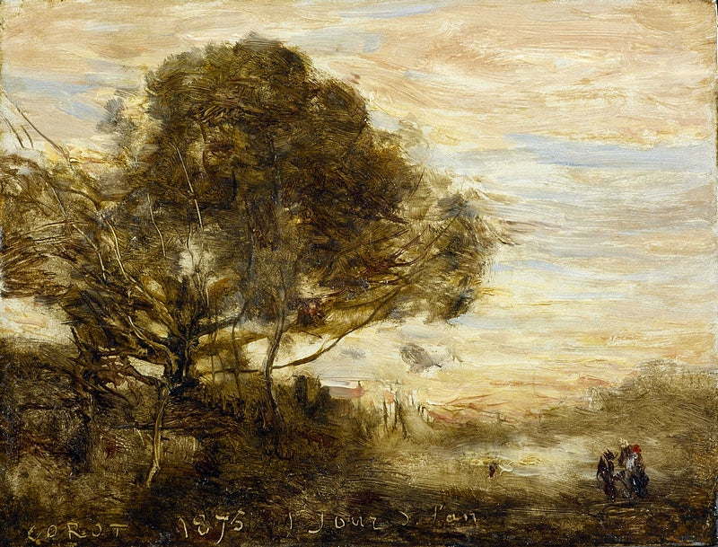 Bouquet d'arbres au bord de l'eau - Jean-Baptiste Camille Corot
