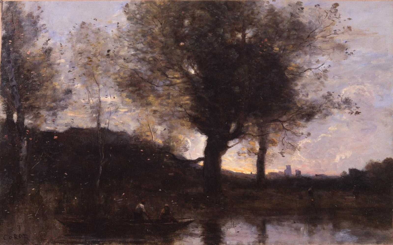 Passage en bateau - Près de Douai - Jean-Baptiste Camille Corot