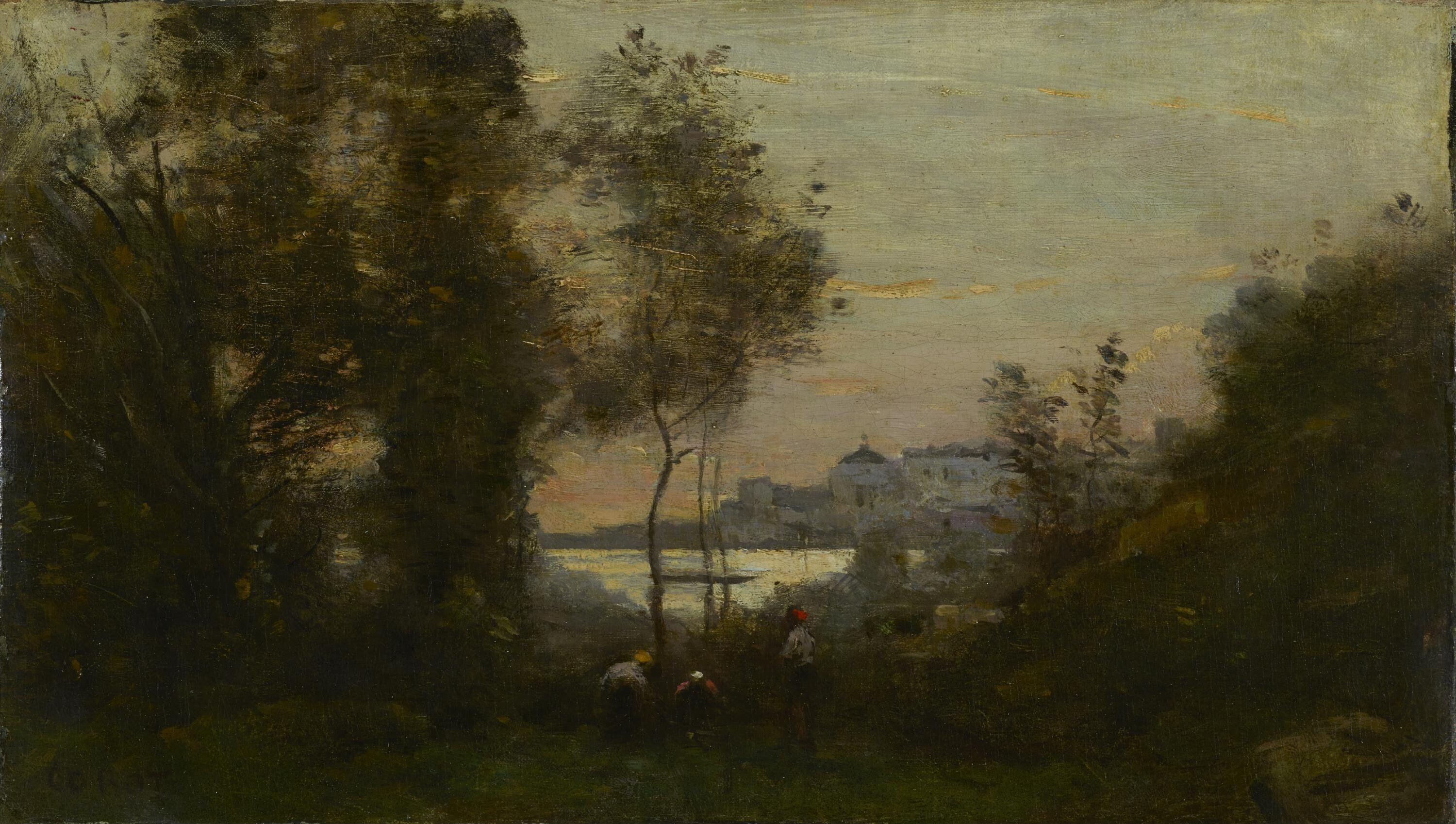 Souvenir de Ville-d'Avray, soleil couchant - Jean-Baptiste Camille Corot