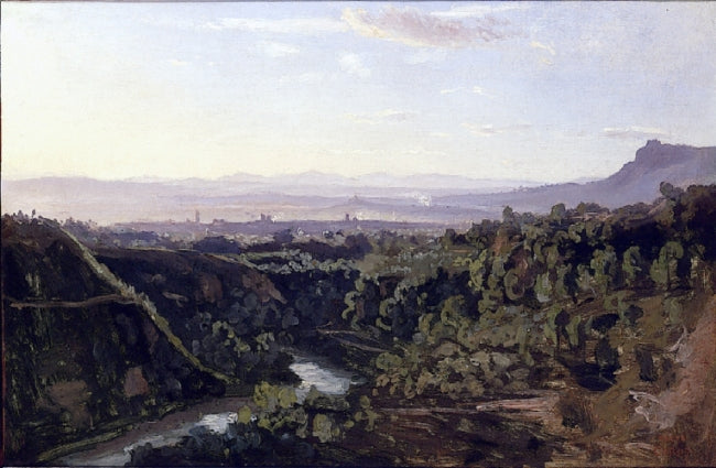 Papigno, rives escarpées et boisées - Jean-Baptiste Camille Corot
