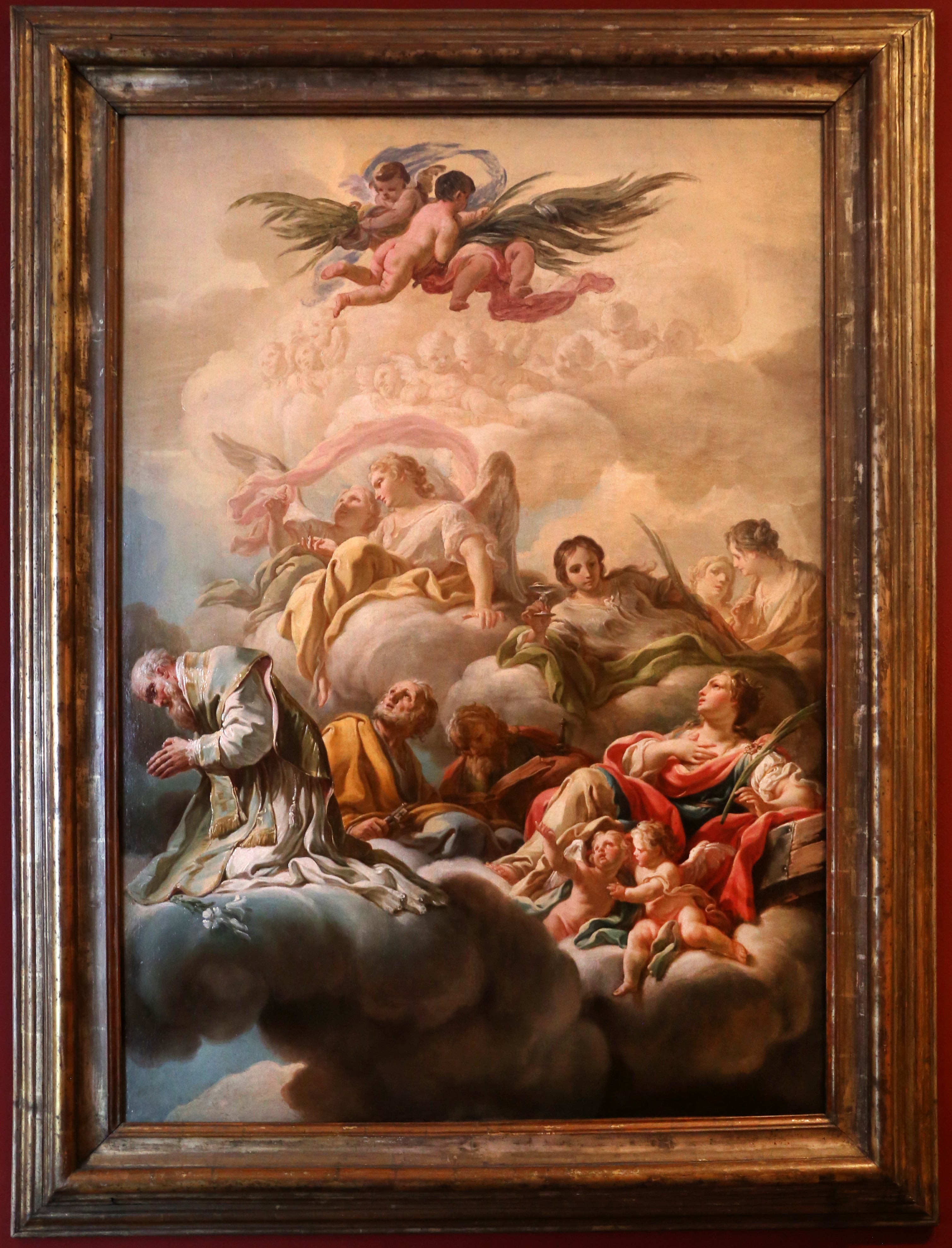 Saint Antoine de Padoue saint Pierre et sainte Catherine dans les nues - Corrado Giaquinto - Alpha Reproduction