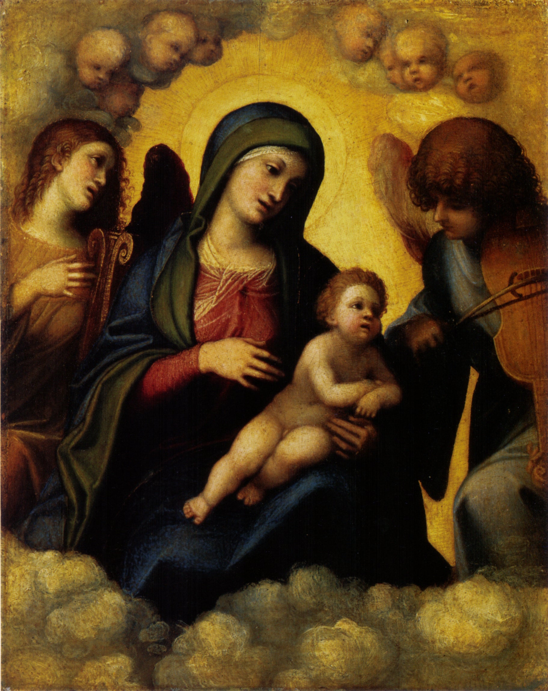 Vierge à l'Enfant accompagnée de deux anges musiciens - Antonio da Correggio