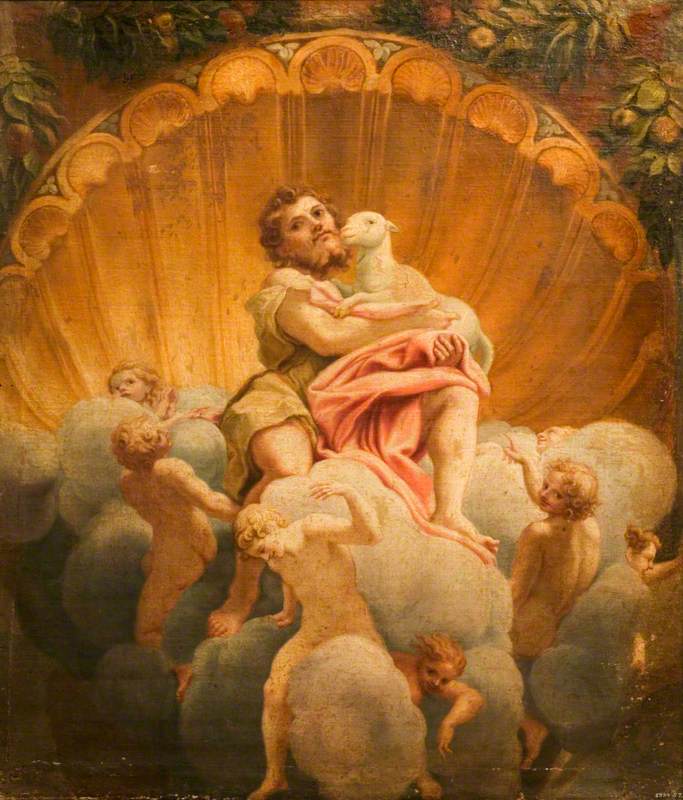 Saint Jean portant l'Agneau (copie de la fresque de la coupole de la cathédrale de Parme) - Antonio da Correggio
