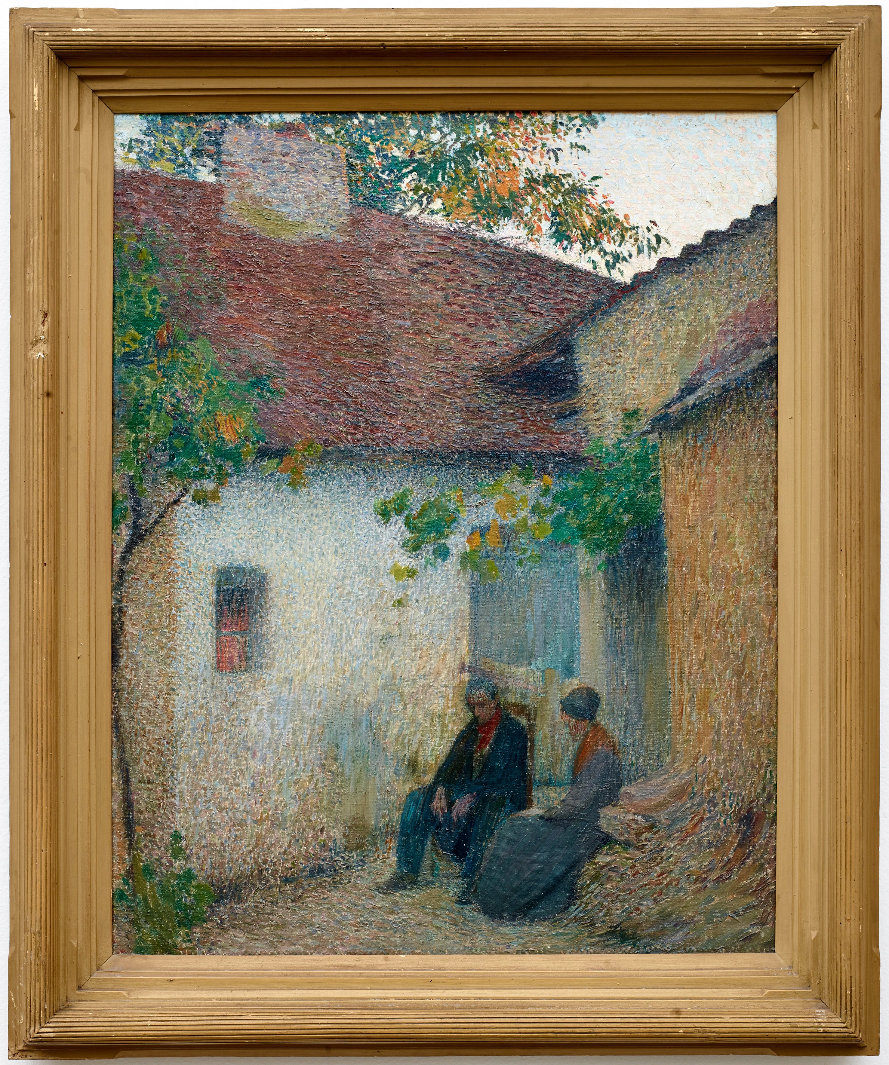 Coppia che parla davanti alla fattoria - Henri-Jean Guillaume Martin
