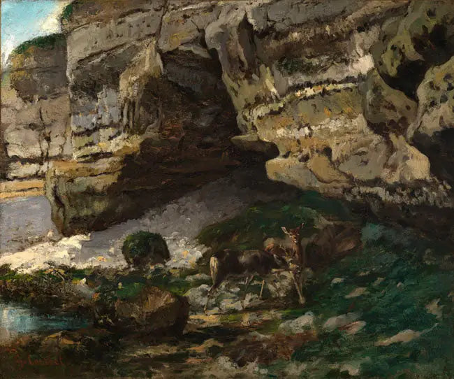 Chevreuils à la source - Gustave Courbet - Alpha Reproduction