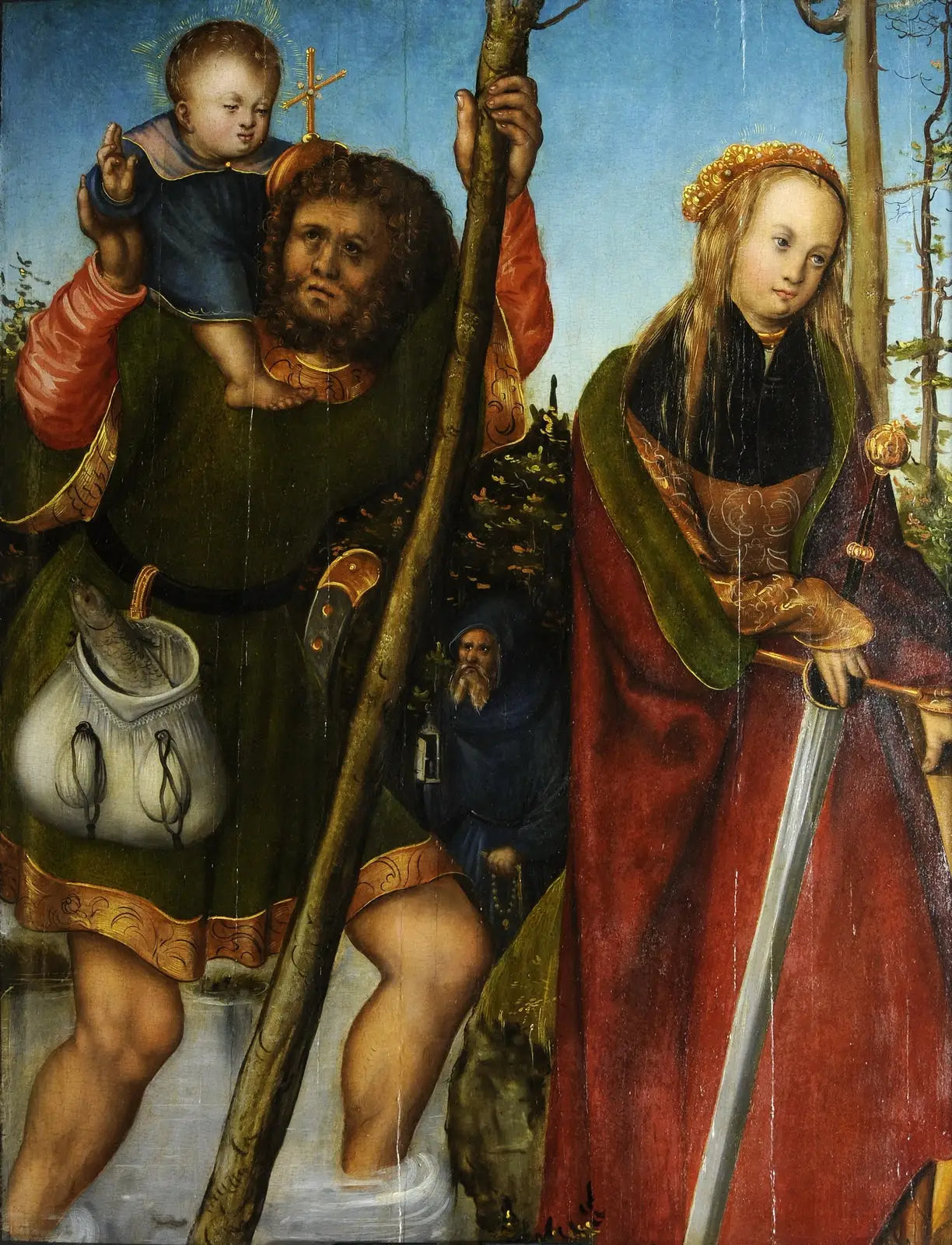 Saint Christophe et Sainte Catherine - Lucas Cranach the Elder - Alpha Reproduction