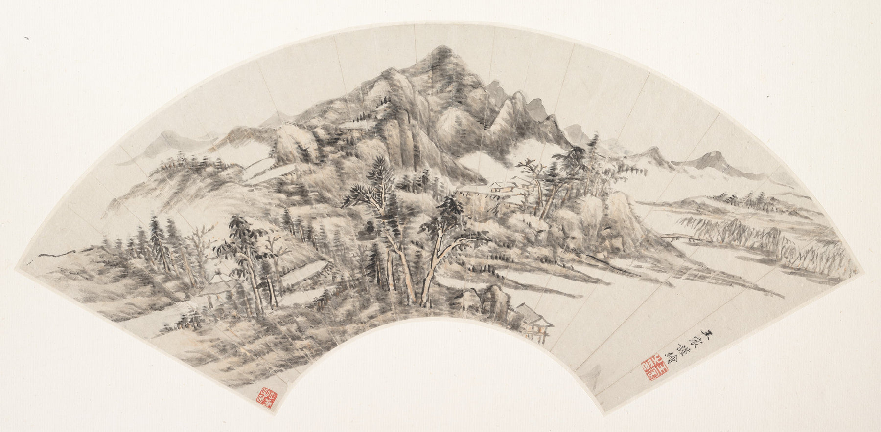 Landscape, Wang Chen, dated 1788 — peinture chinoise