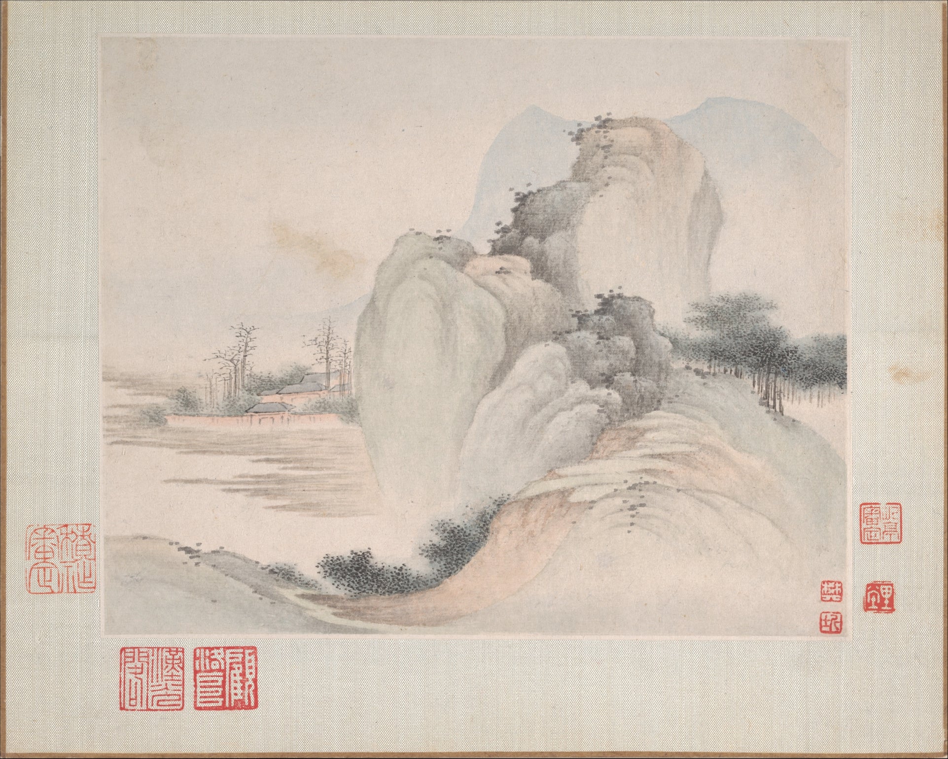 Landscapes painted for Yuweng, Fan Qi, dated 1673 — peinture chinoise