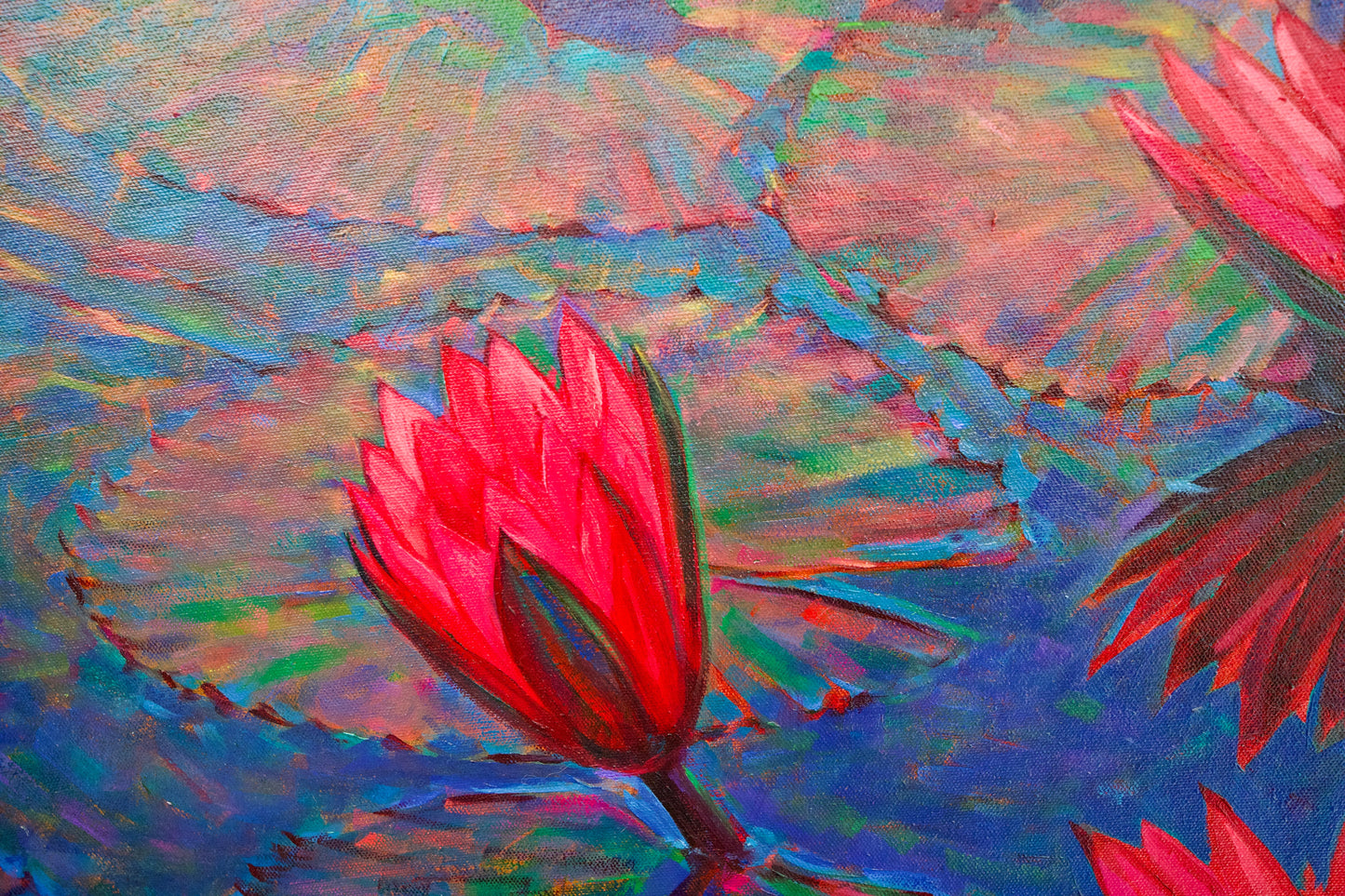 Pink Lotus – Somchai | 80 x 120 cm Reproductions de tableaux à la peinture à l’huile