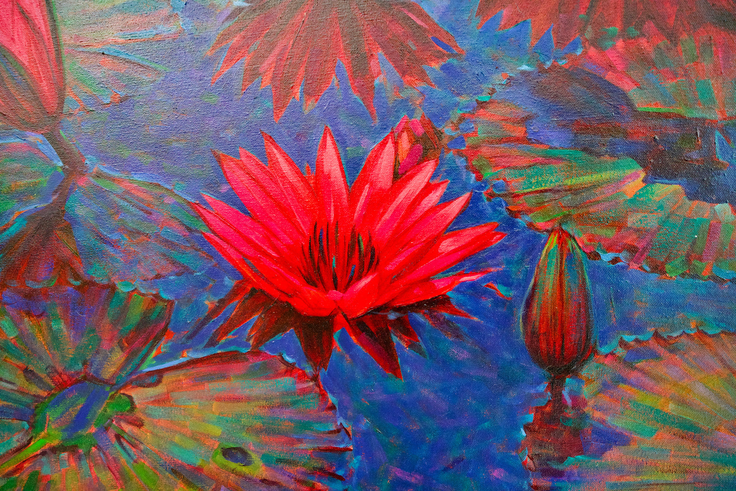 Pink Lotus – Somchai | 80 x 120 cm Reproductions de tableaux à la peinture à l’huile