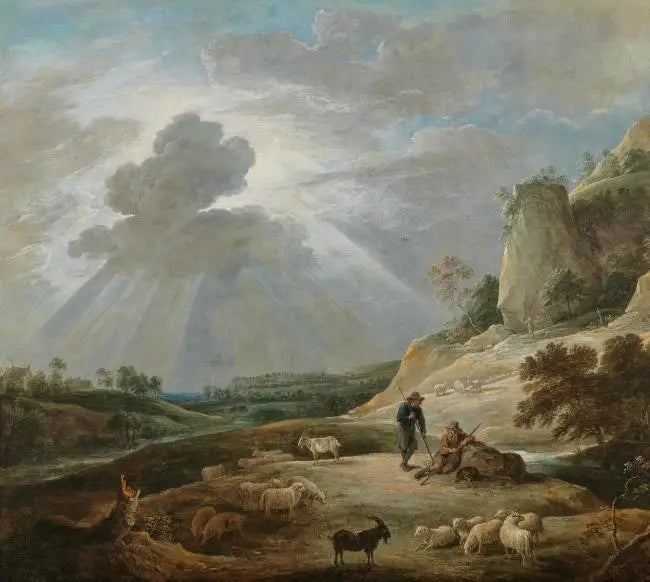 Paysage avec bergers et animaux - David Teniers le Jeune - Alpha Reproduction