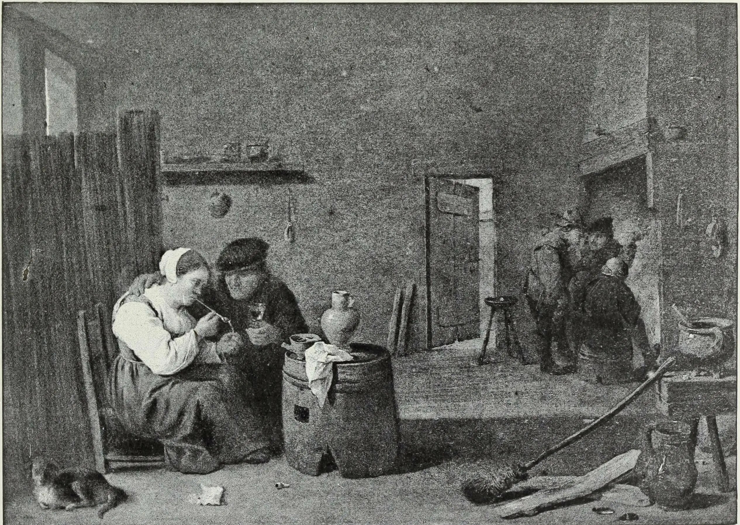 Intérieur d’un cabaret avec une femme fumant - David Teniers le Jeune - Alpha Reproduction