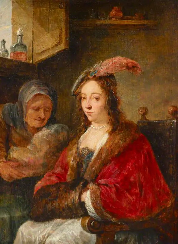 Une dame avec sa nourrice - David Teniers le Jeune - Alpha Reproduction