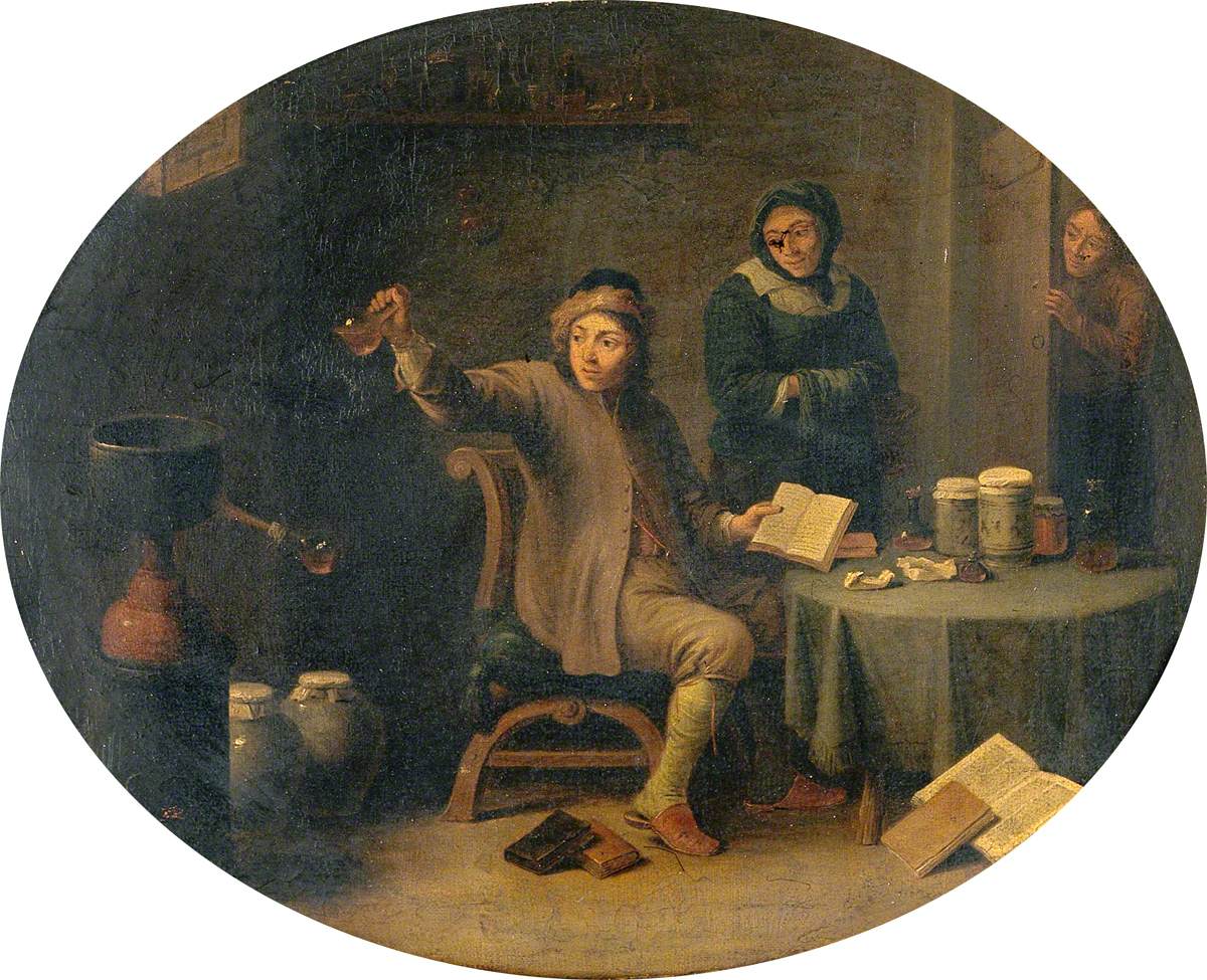 Un homme examinant une fiole d'urine - David Teniers le Jeune