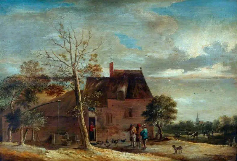 Ferme avec personnages - David Teniers le Jeune - Alpha Reproduction