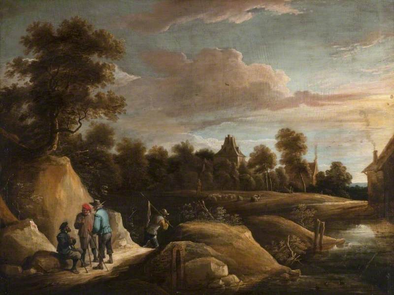 Paysage avec des paysans sur un chemin - David Teniers le Jeune