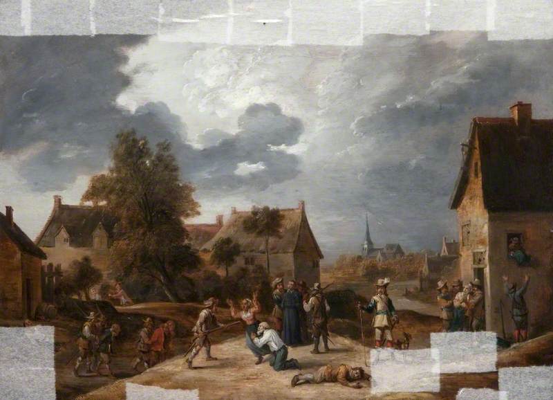 Soldats pillant un village - David Teniers le Jeune