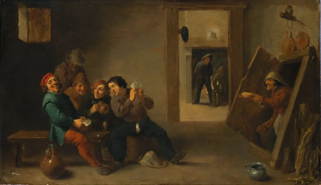 Paysans jouant aux cartes - David Teniers le Jeune - Alpha Reproduction