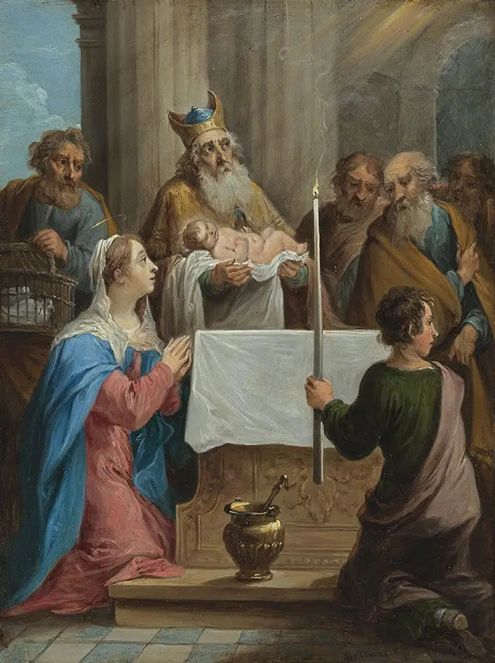 Les quinze secrets du rosaire: Siméon et l’enfant Jésus au temple - David Teniers le Jeune - Alpha Reproduction