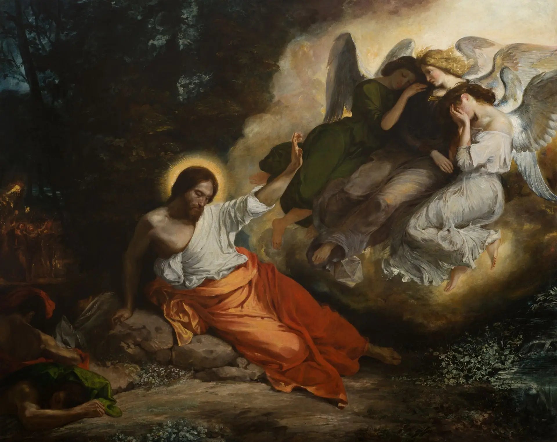 Reproduction du tableau « Le Christ au Jardin des Oliviers - Eugène Delacroix » par Alpha Reproduction en peinture à l’huile