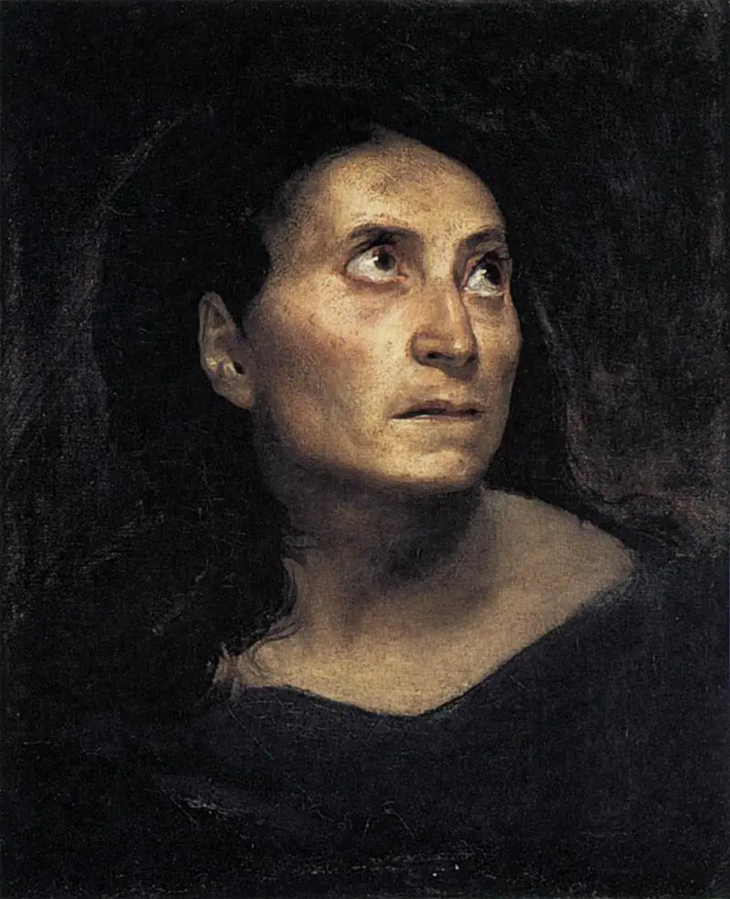 Testa di vecchia donna - Eugène Delacroix