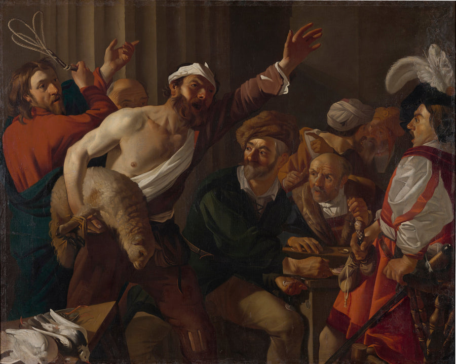 Le Christ chassant les changeurs de monnaie du temple - Dirck van Baburen