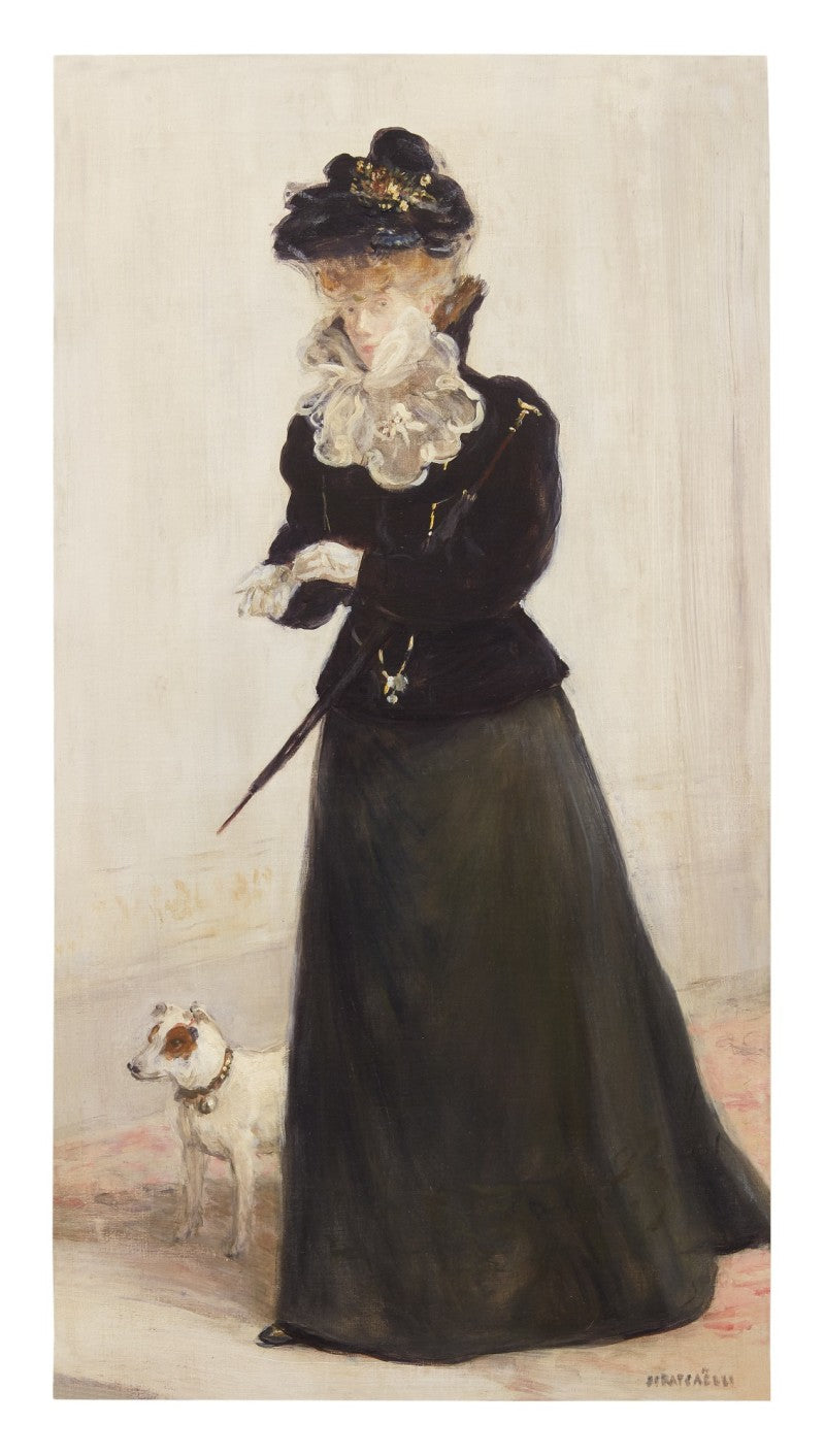 Elegante con un cane - Jean-François Raffaellois