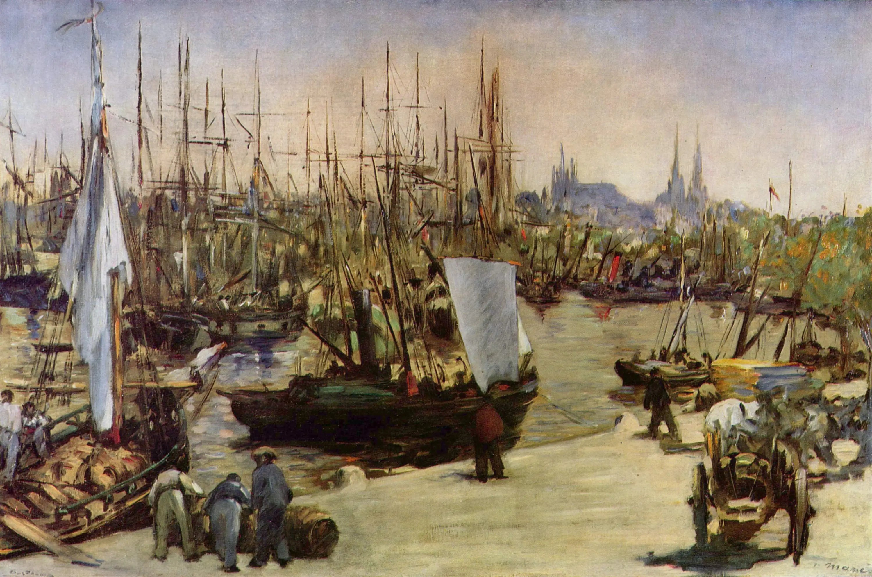 Reproduction du tableau « Le port de Bordeaux - Édouard Manet » par Alpha Reproduction en peinture à l’huile