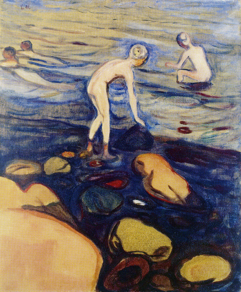 Reproduction du tableau « Les garçons se baignant - Edvard Munch » par Alpha Reproduction en peinture à l’huile