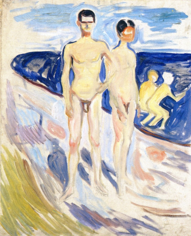 Reproduction du tableau « Jeunes Hommes se baignant - Edvard Munch » par Alpha Reproduction en peinture à l’huile
